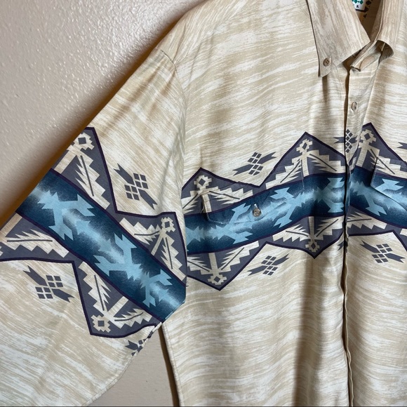 Roper Vintage Men's Western Aztec Button Down Shirt Size XL - Picture 6 of 9
